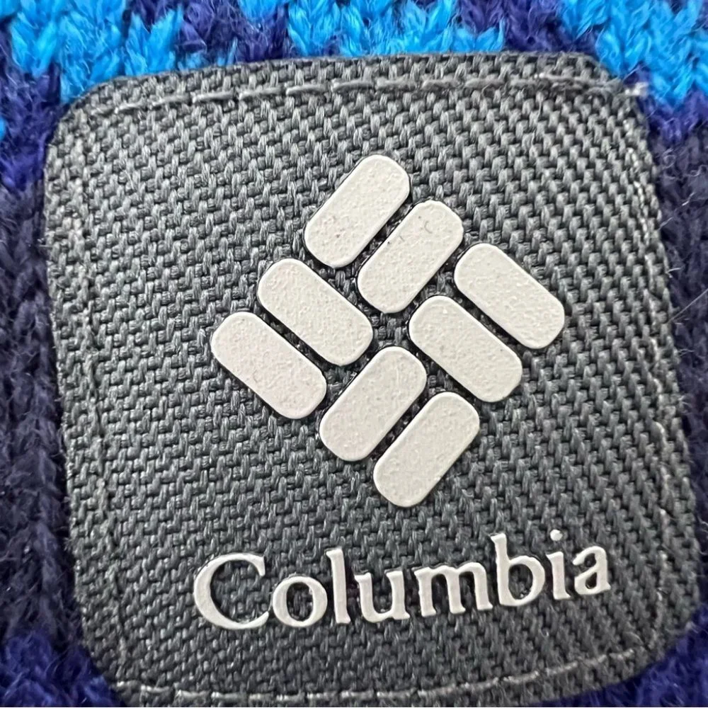 Columbia winter hat toque heat gear inside knit tribal winter blue green warm - Picture 7 of 7